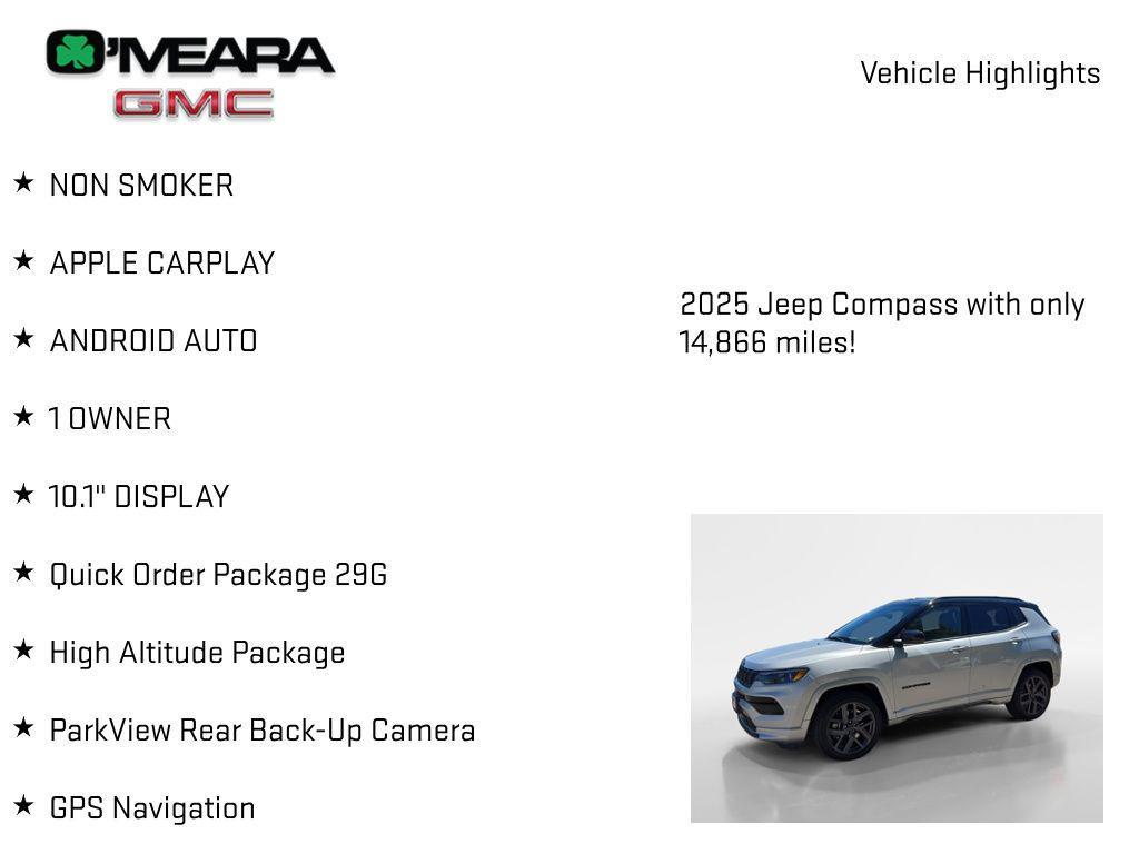 used 2025 Jeep Compass car, priced at $26,587