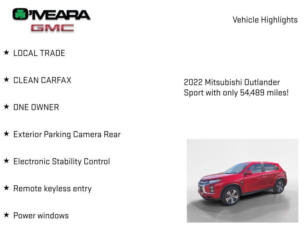 used 2022 Mitsubishi Outlander Sport car, priced at $16,388