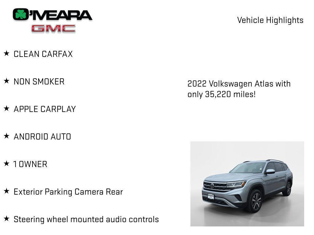 used 2022 Volkswagen Atlas car, priced at $25,659