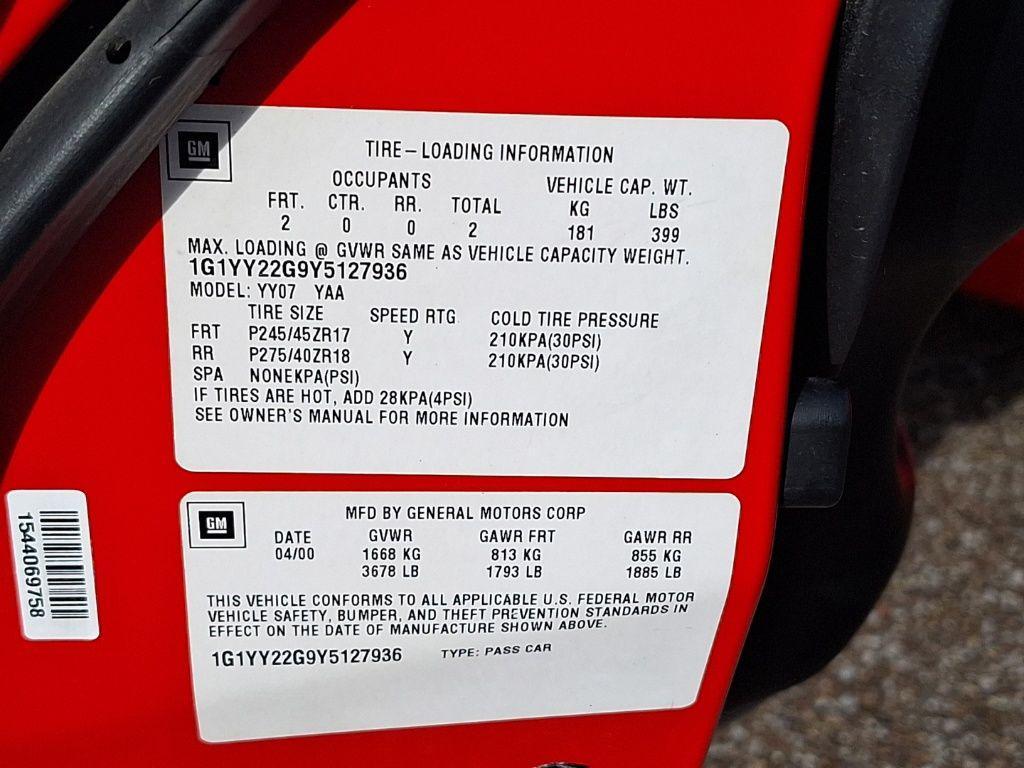 used 2000 Chevrolet Corvette car, priced at $18,400