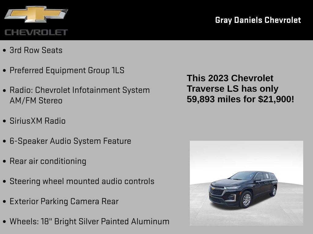 used 2023 Chevrolet Traverse car, priced at $21,900