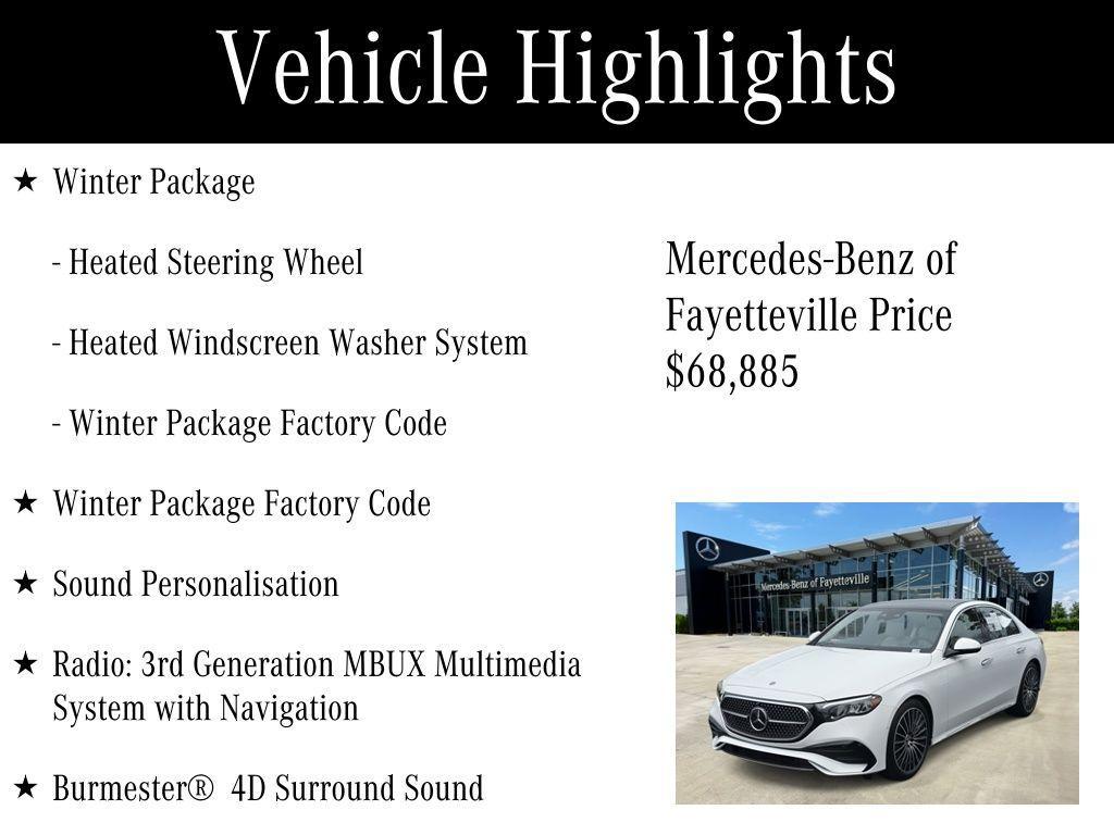 used 2026 Mercedes-Benz E-Class car, priced at $68,885