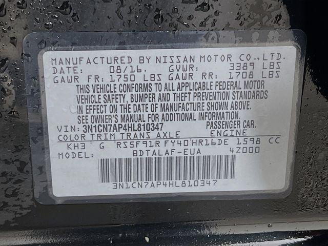 used 2017 Nissan Versa car, priced at $7,975