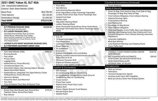 used 2021 GMC Yukon XL car, priced at $38,195