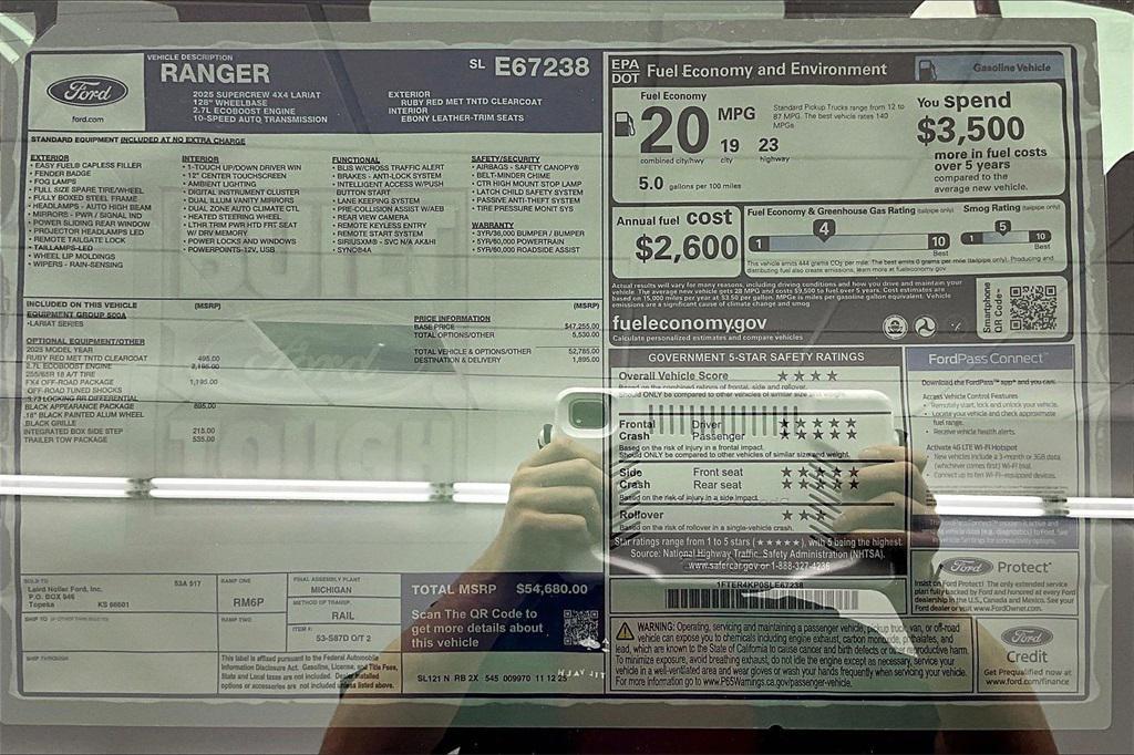 new 2025 Ford Ranger car, priced at $51,576