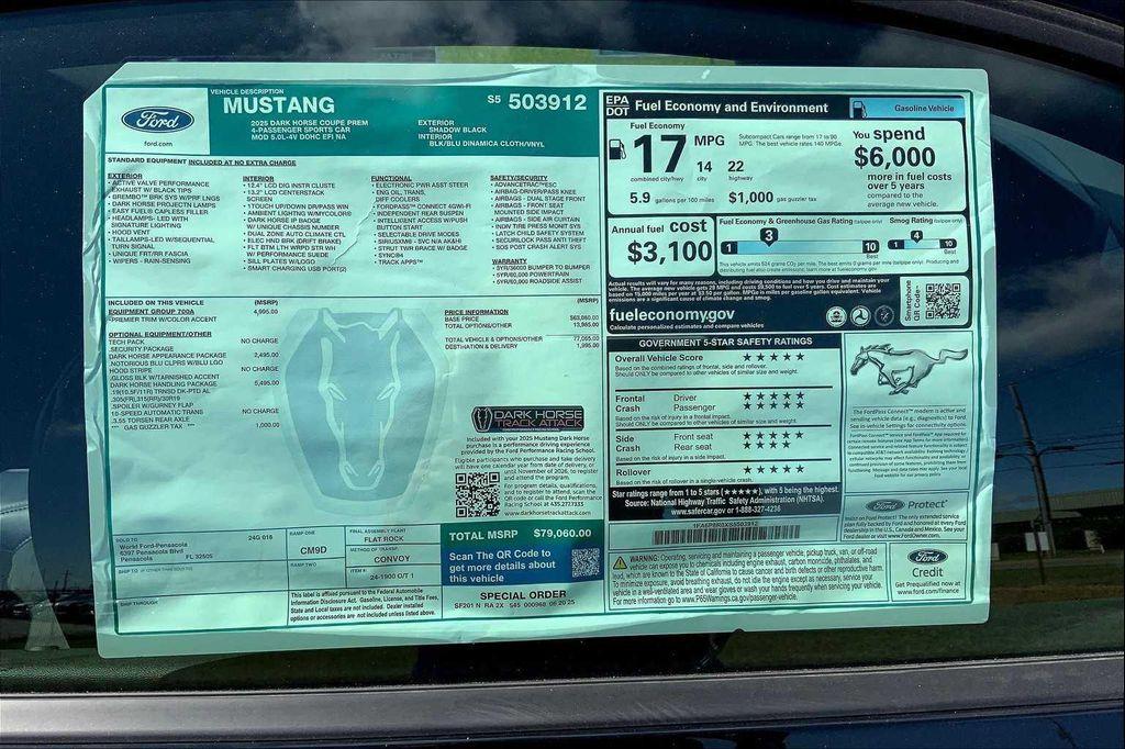 new 2025 Ford Mustang car, priced at $79,959