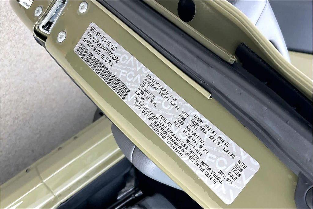 new 2026 Jeep Wrangler car, priced at $38,999