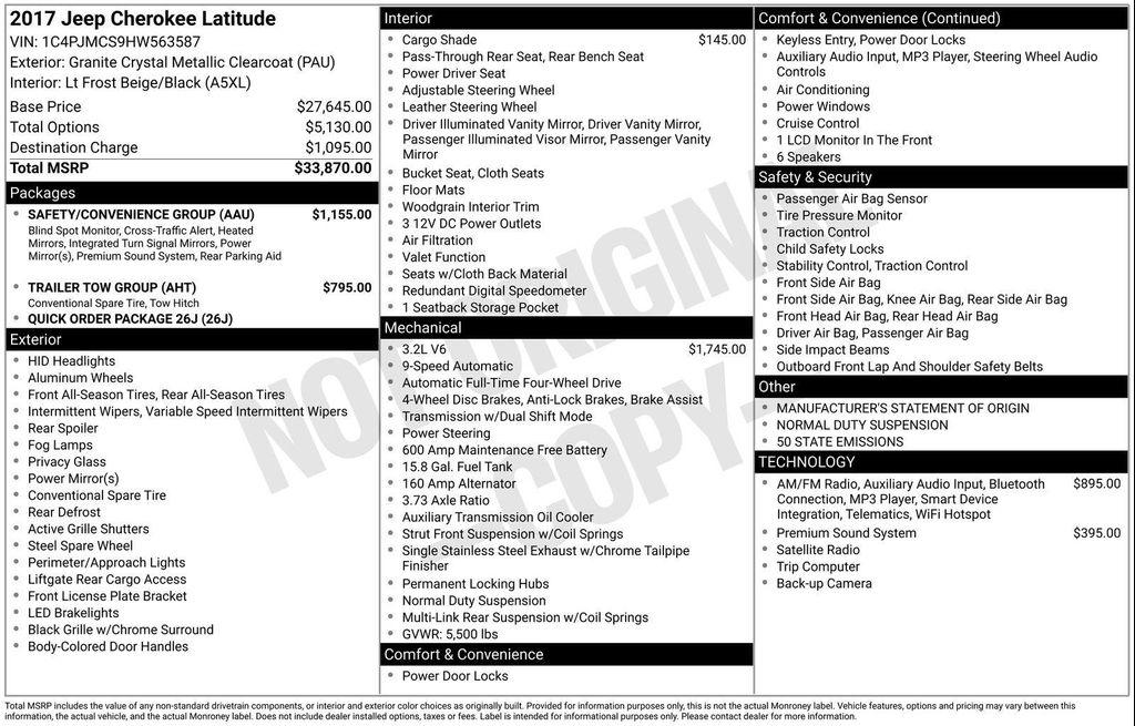 used 2017 Jeep Cherokee car