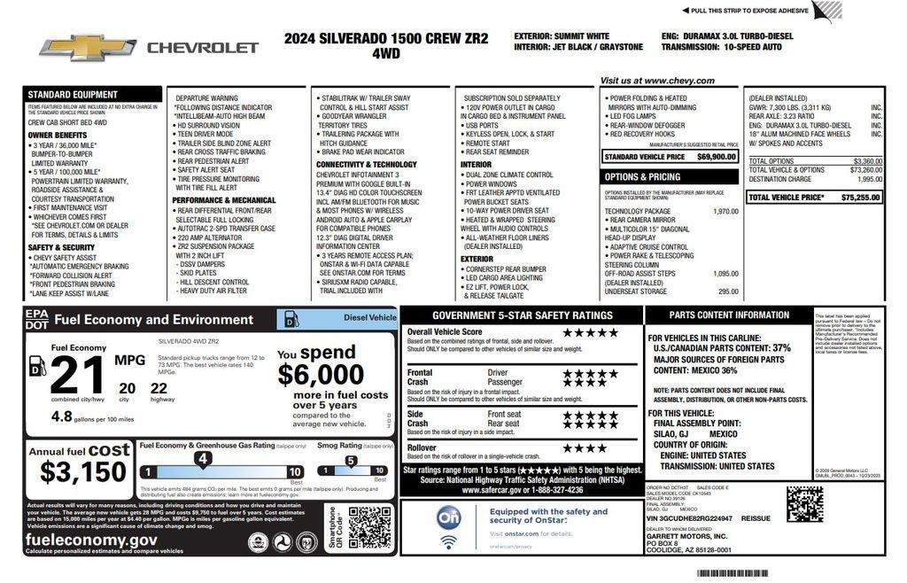 used 2024 Chevrolet Silverado 1500 car, priced at $60,324