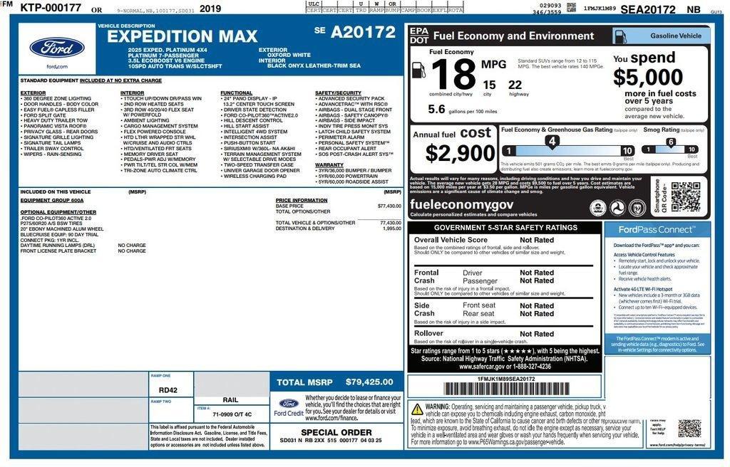 used 2025 Ford Expedition Max car, priced at $66,173
