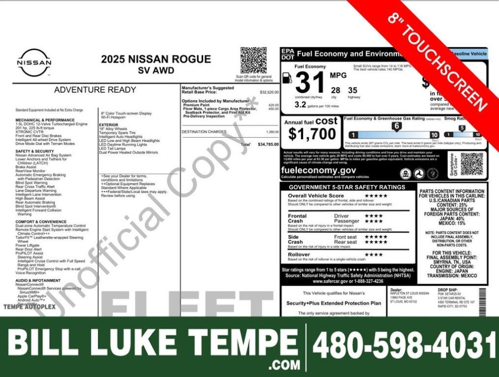 used 2025 Nissan Rogue car, priced at $23,973