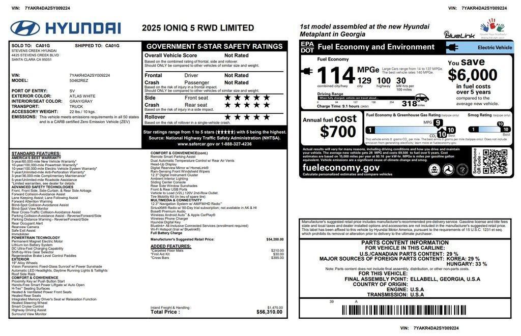 used 2025 Hyundai IONIQ 5 car, priced at $35,375