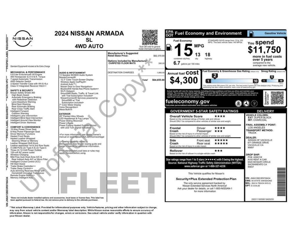 used 2024 Nissan Armada car, priced at $35,673