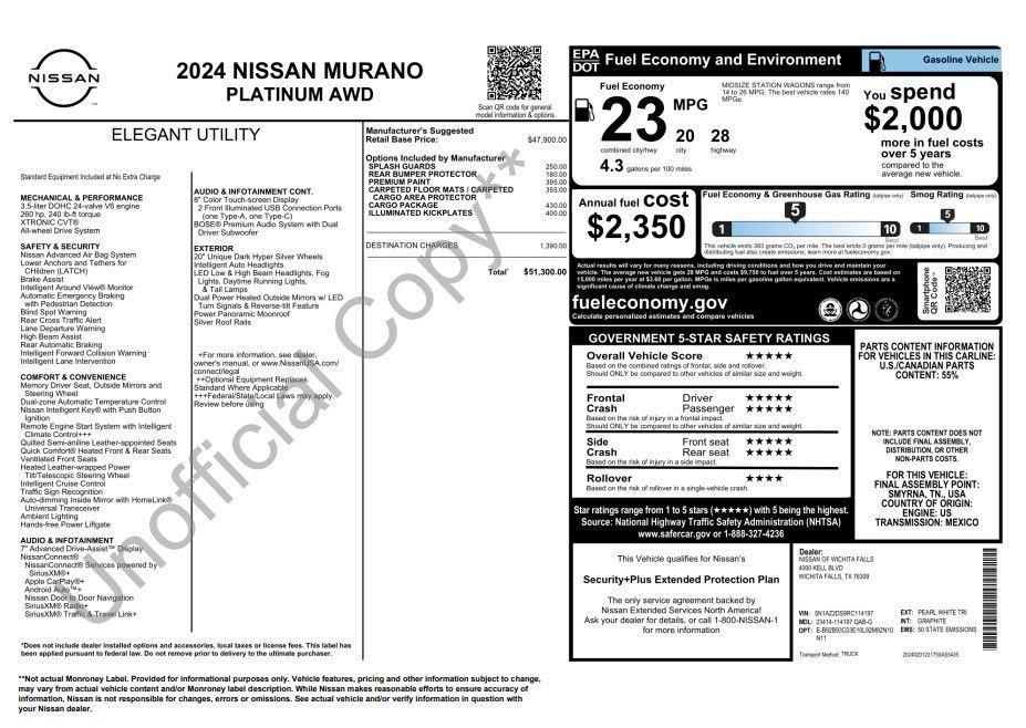 used 2024 Nissan Murano car, priced at $40,373