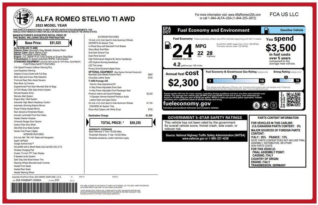 used 2023 Alfa Romeo Stelvio car, priced at $25,873