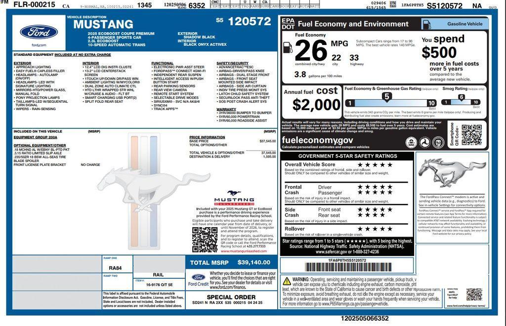 used 2025 Ford Mustang car, priced at $32,373