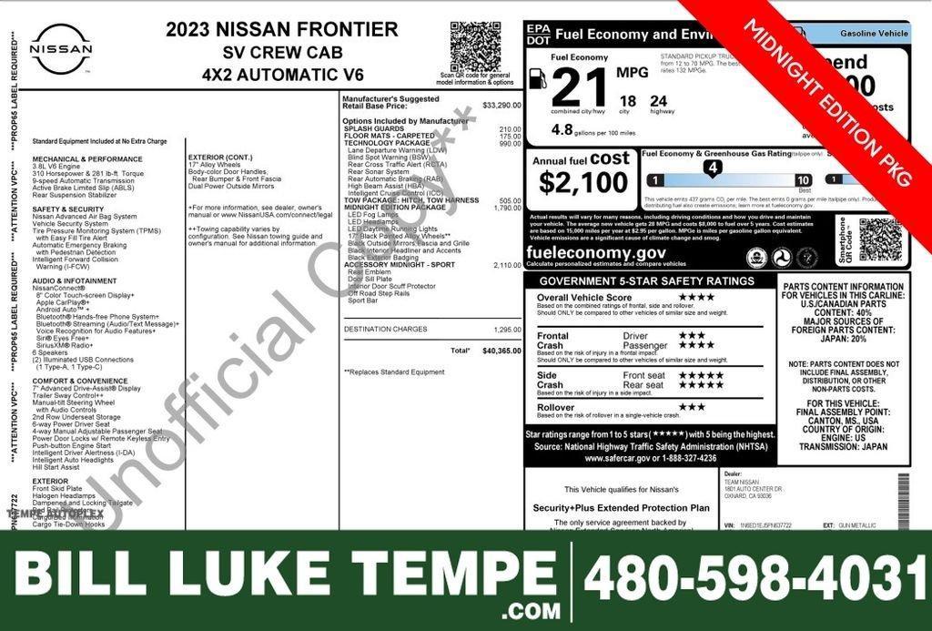 used 2023 Nissan Frontier car, priced at $28,973