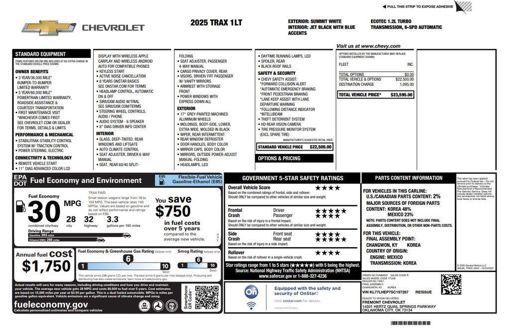 used 2025 Chevrolet Trax car, priced at $17,873