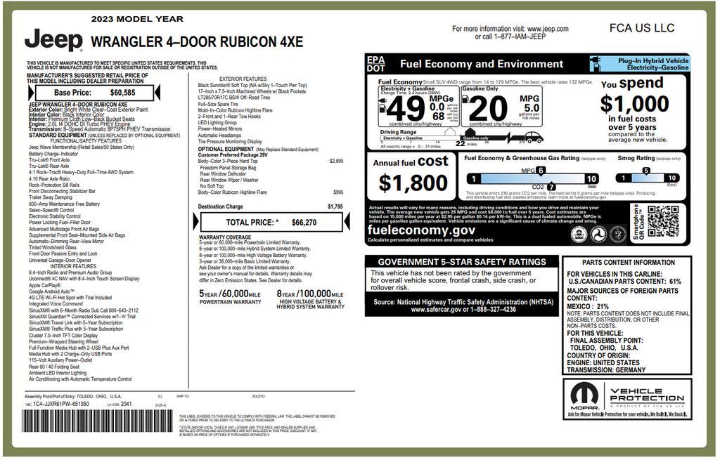 used 2023 Jeep Wrangler 4xe car, priced at $28,173