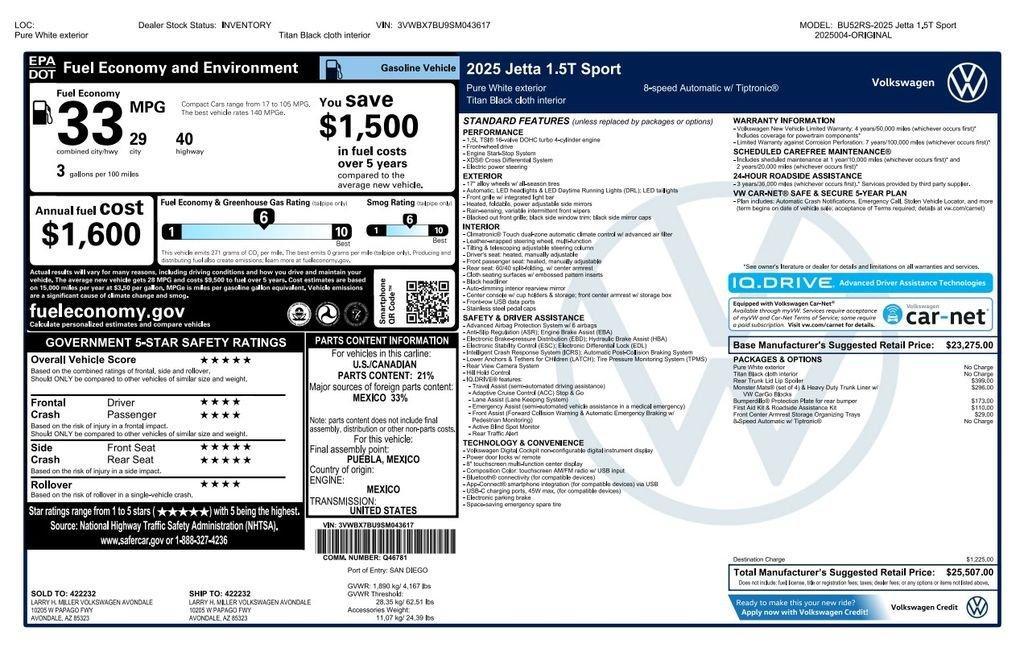 used 2025 Volkswagen Jetta car, priced at $21,973