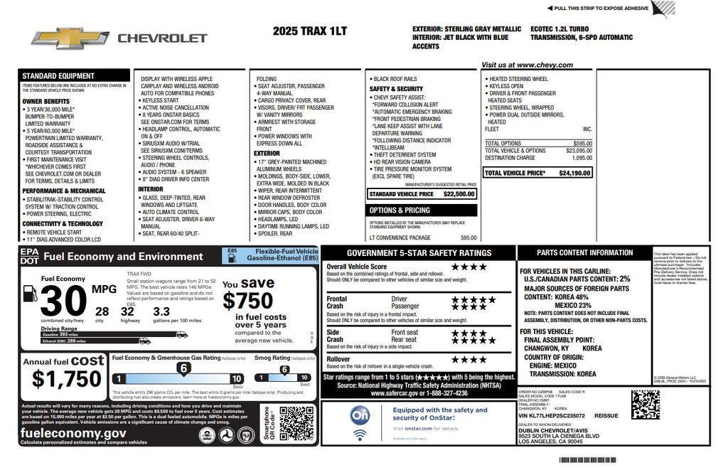 used 2025 Chevrolet Trax car, priced at $18,973