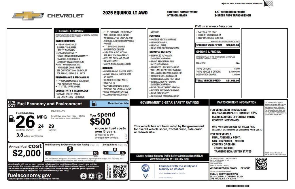 used 2025 Chevrolet Equinox car, priced at $25,973