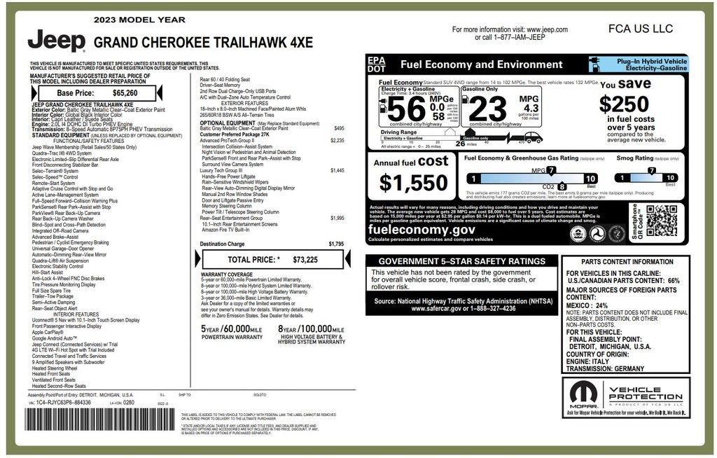 used 2023 Jeep Grand Cherokee 4xe car, priced at $26,175