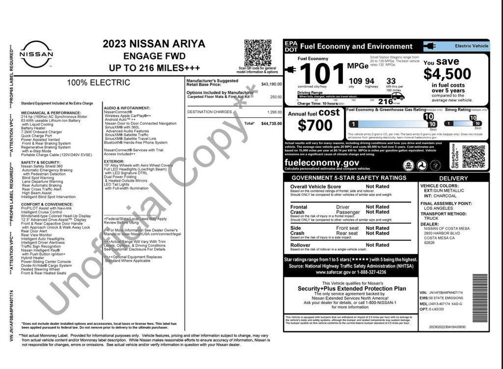 used 2023 Nissan ARIYA car, priced at $19,273