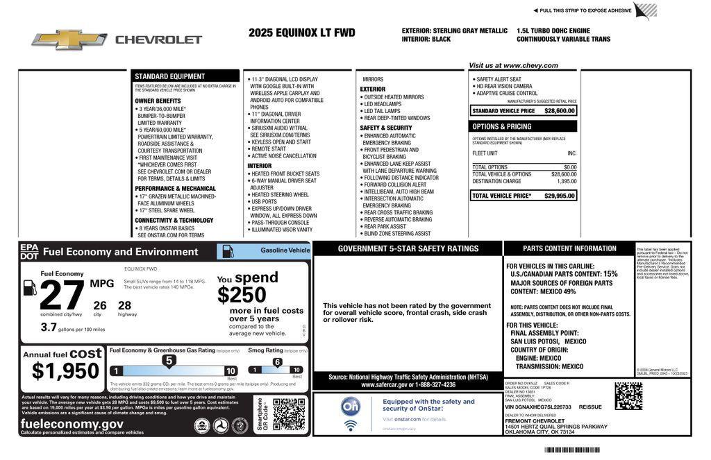 used 2025 Chevrolet Equinox car, priced at $21,273