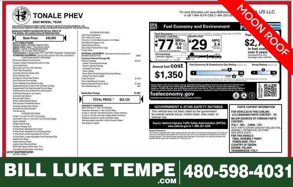 used 2025 Alfa Romeo Tonale car, priced at $29,673