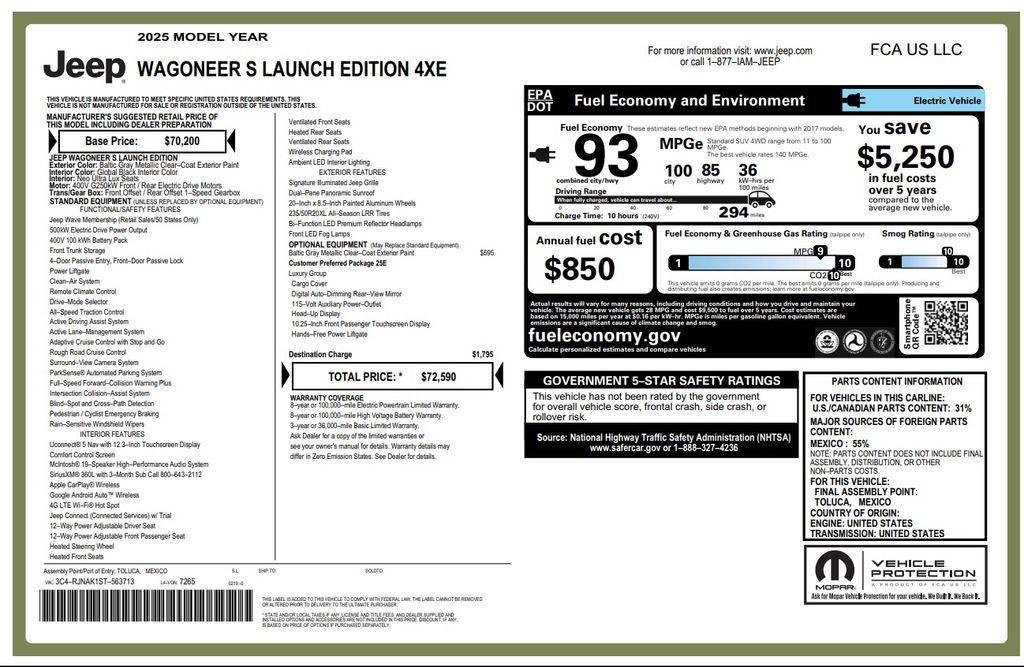 used 2025 Jeep Wagoneer S car, priced at $49,673