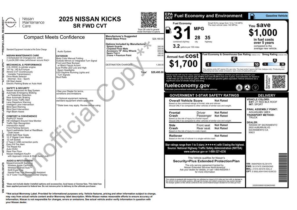 used 2025 Nissan Kicks car, priced at $23,375