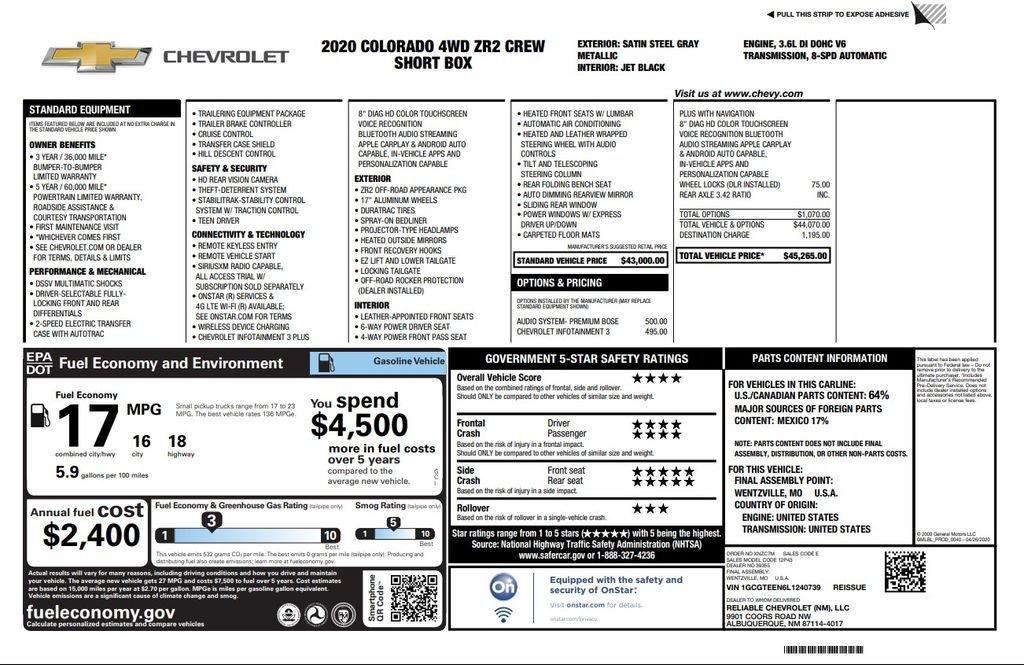 used 2020 Chevrolet Colorado car, priced at $22,573