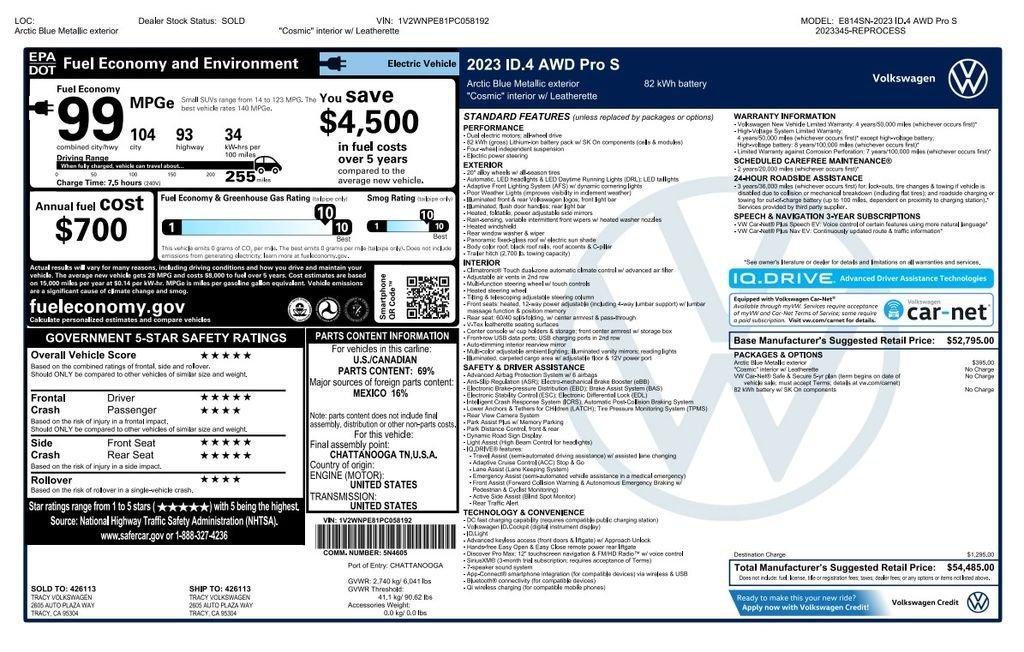 used 2023 Volkswagen ID.4 car, priced at $22,974