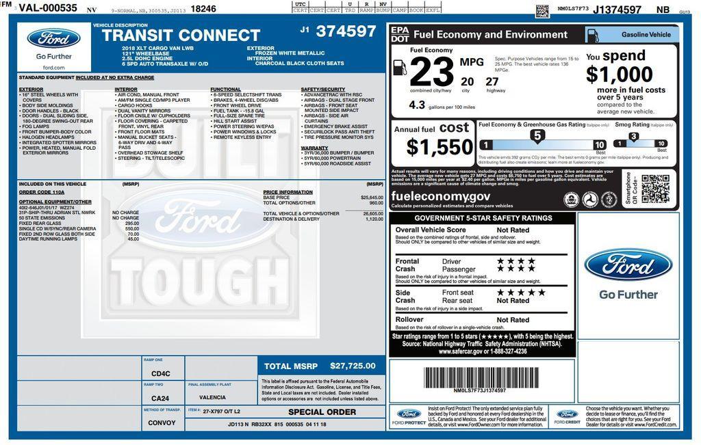 used 2018 Ford Transit Connect car, priced at $15,973