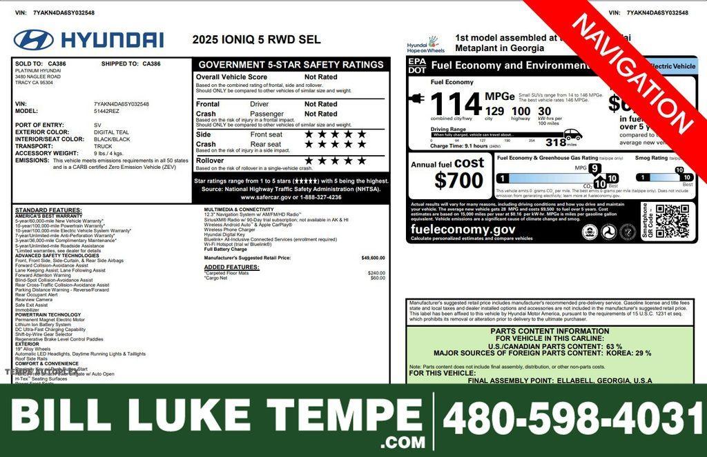 used 2025 Hyundai IONIQ 5 car, priced at $32,973