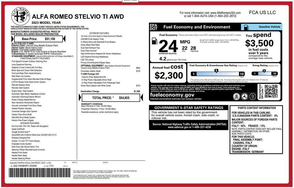 used 2023 Alfa Romeo Stelvio car, priced at $29,373