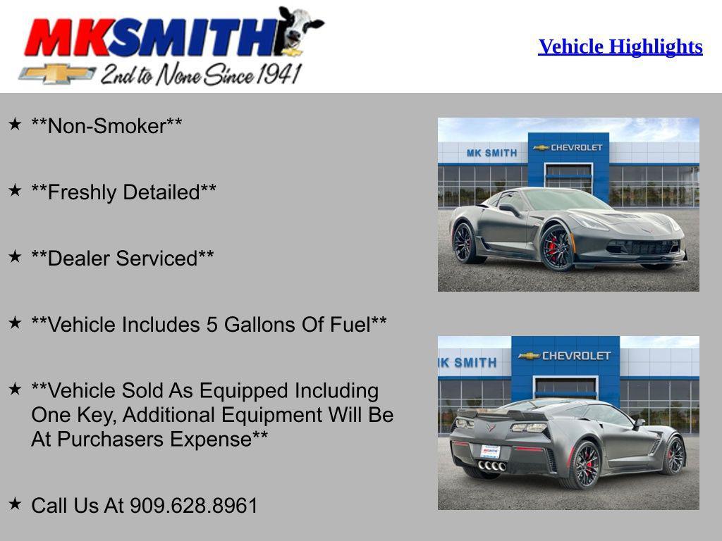 used 2017 Chevrolet Corvette car, priced at $72,995