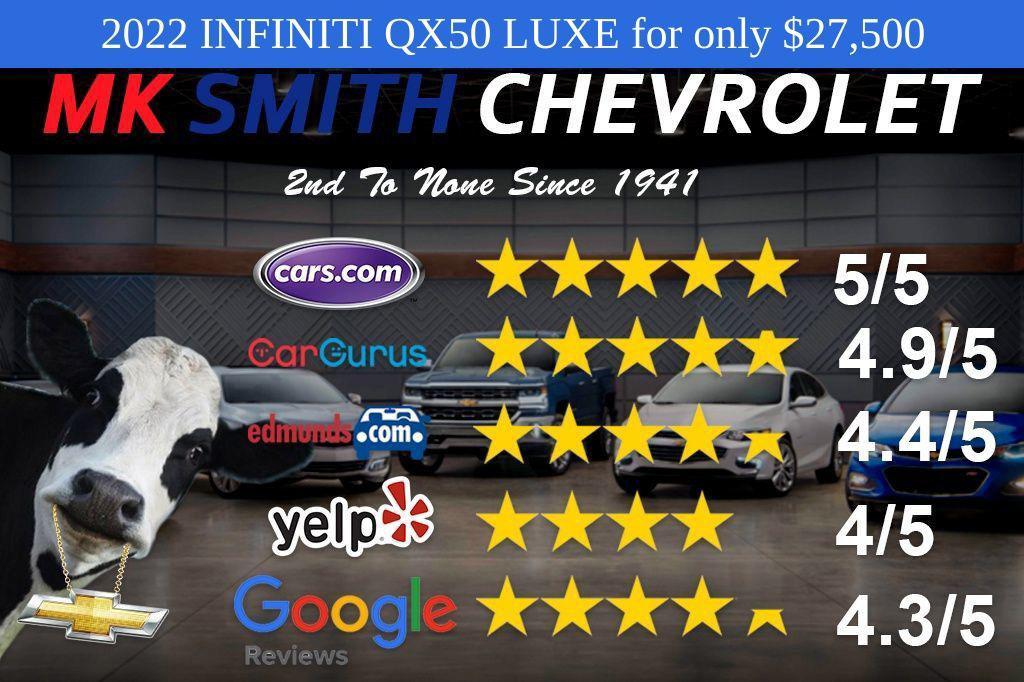 used 2022 INFINITI QX50 car, priced at $27,500