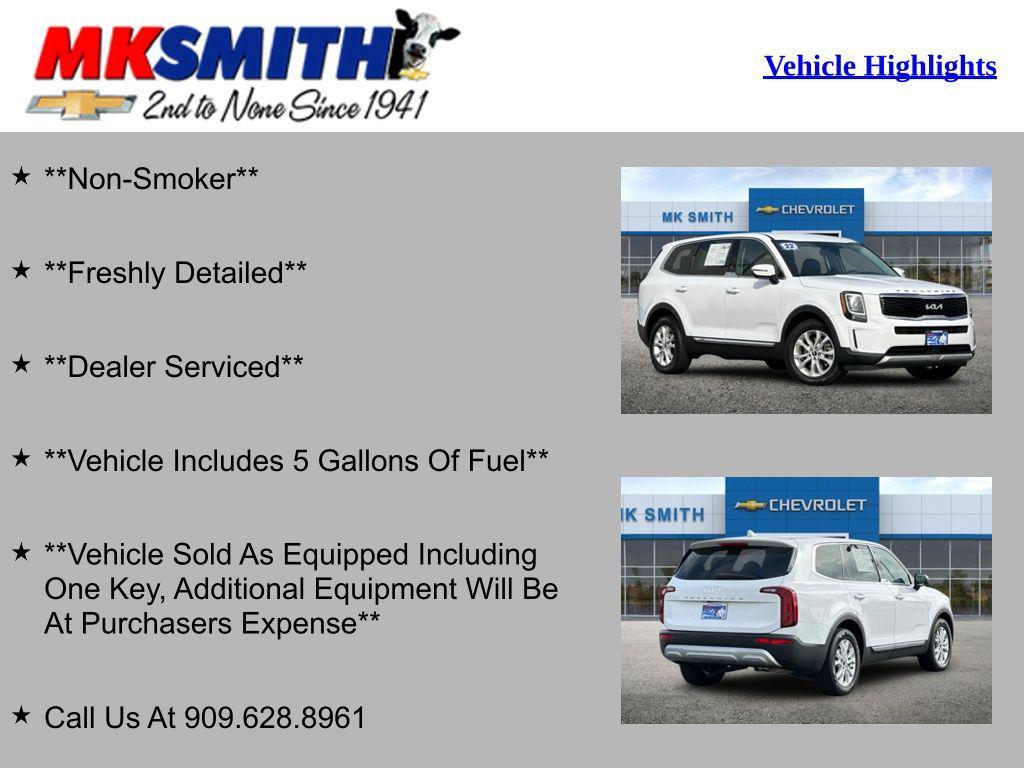 used 2022 Kia Telluride car, priced at $28,500