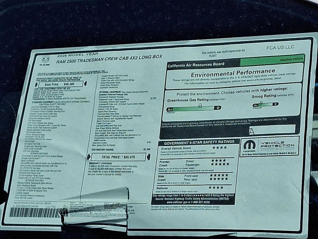 new 2026 Ram 2500 car, priced at $53,830