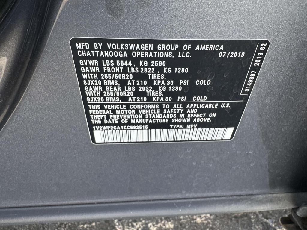 used 2019 Volkswagen Atlas car, priced at $18,250