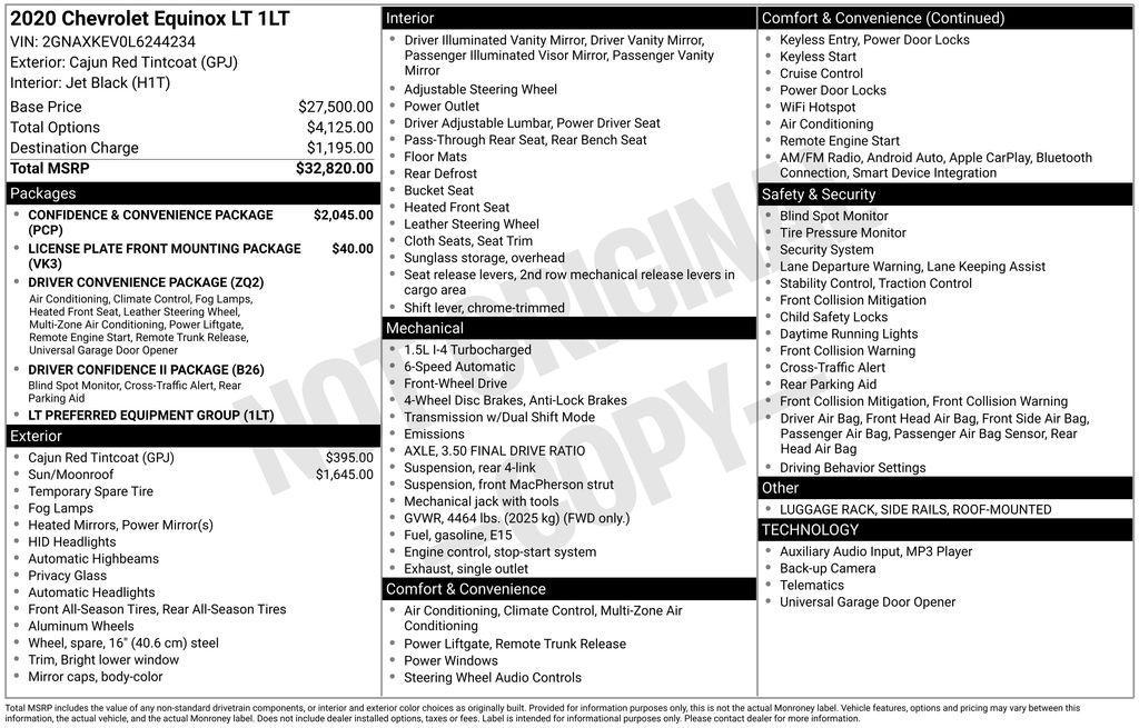 used 2020 Chevrolet Equinox car, priced at $12,250