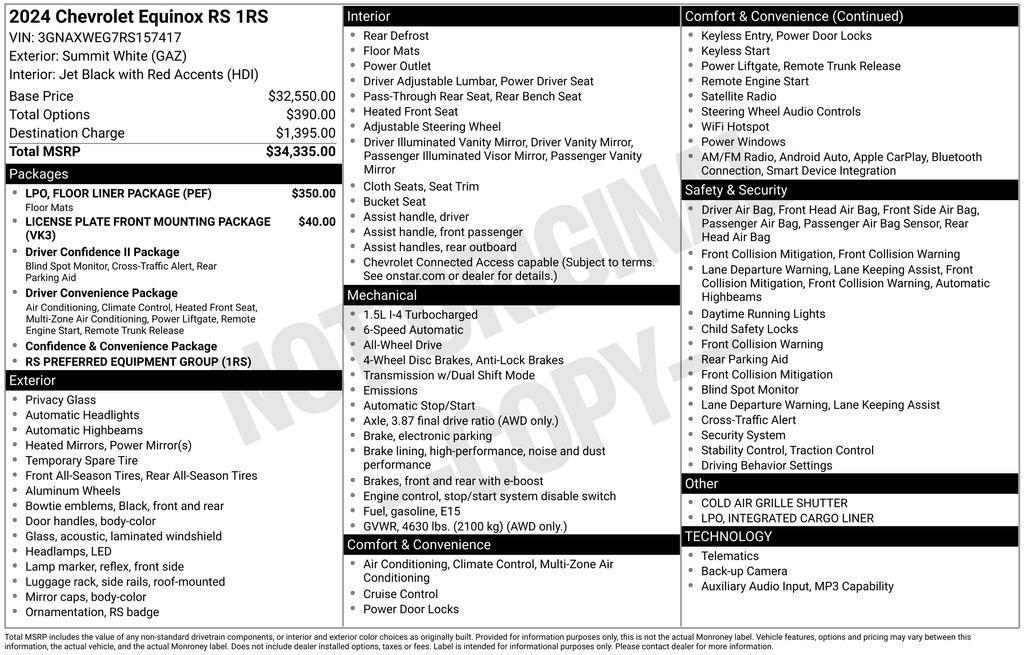 used 2024 Chevrolet Equinox car, priced at $29,287