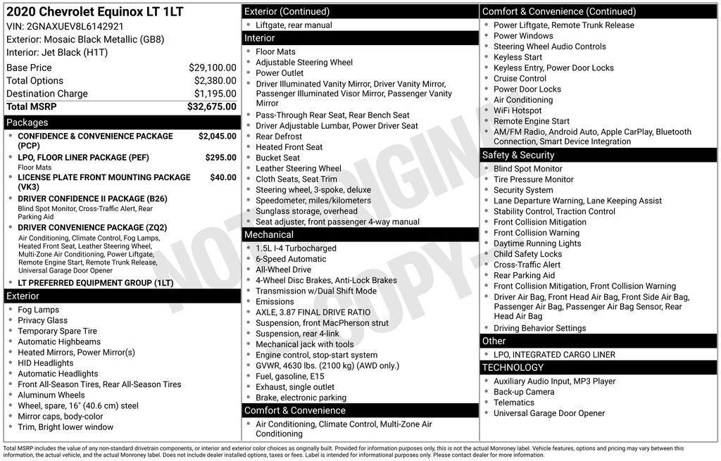 used 2020 Chevrolet Equinox car, priced at $14,488