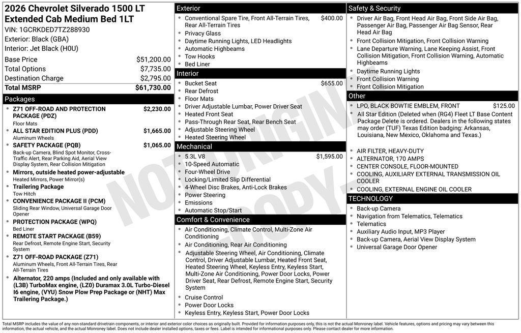 new 2026 Chevrolet Silverado 1500 car, priced at $52,426