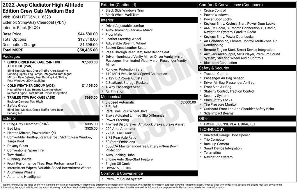 used 2022 Jeep Gladiator car, priced at $30,191