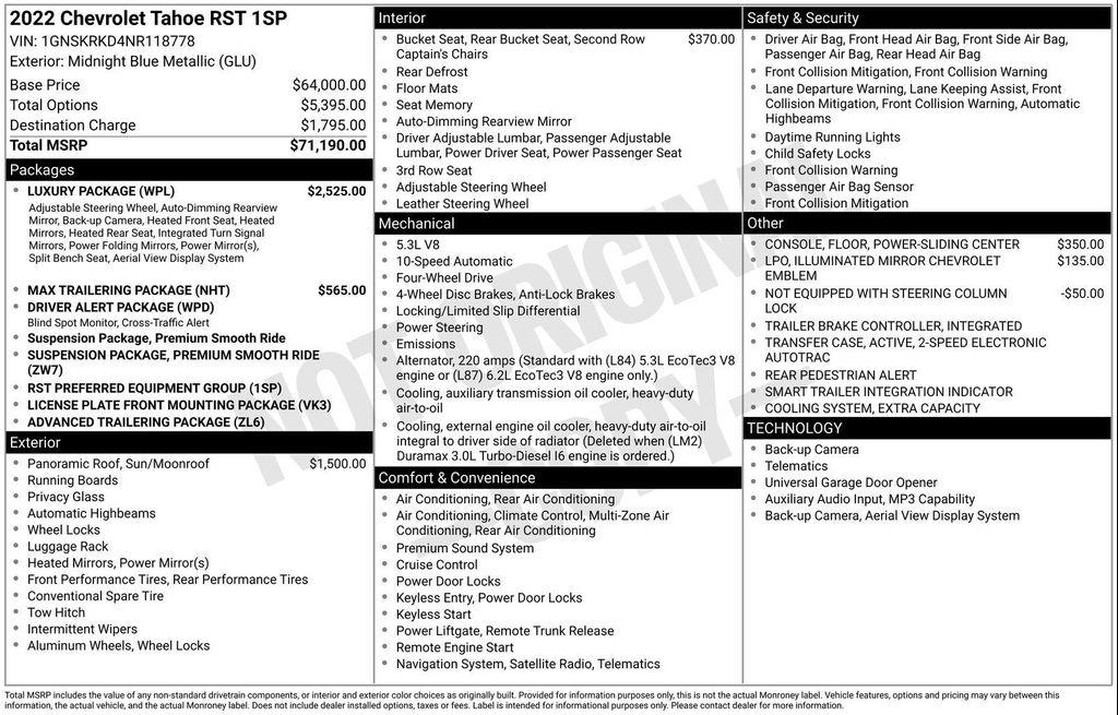 used 2022 Chevrolet Tahoe car, priced at $49,291