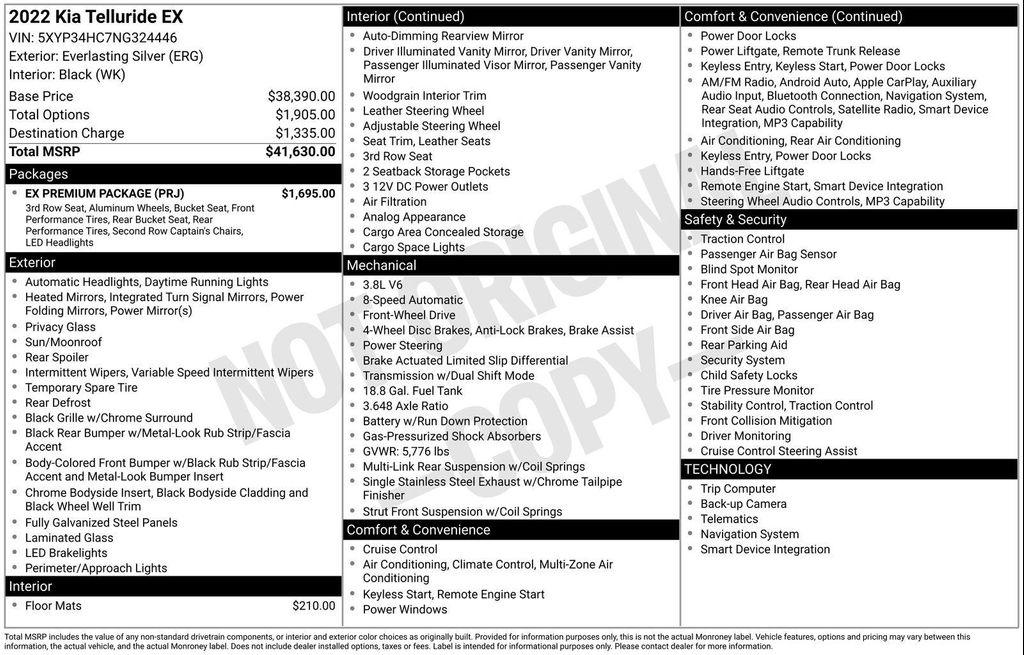 used 2022 Kia Telluride car, priced at $27,700