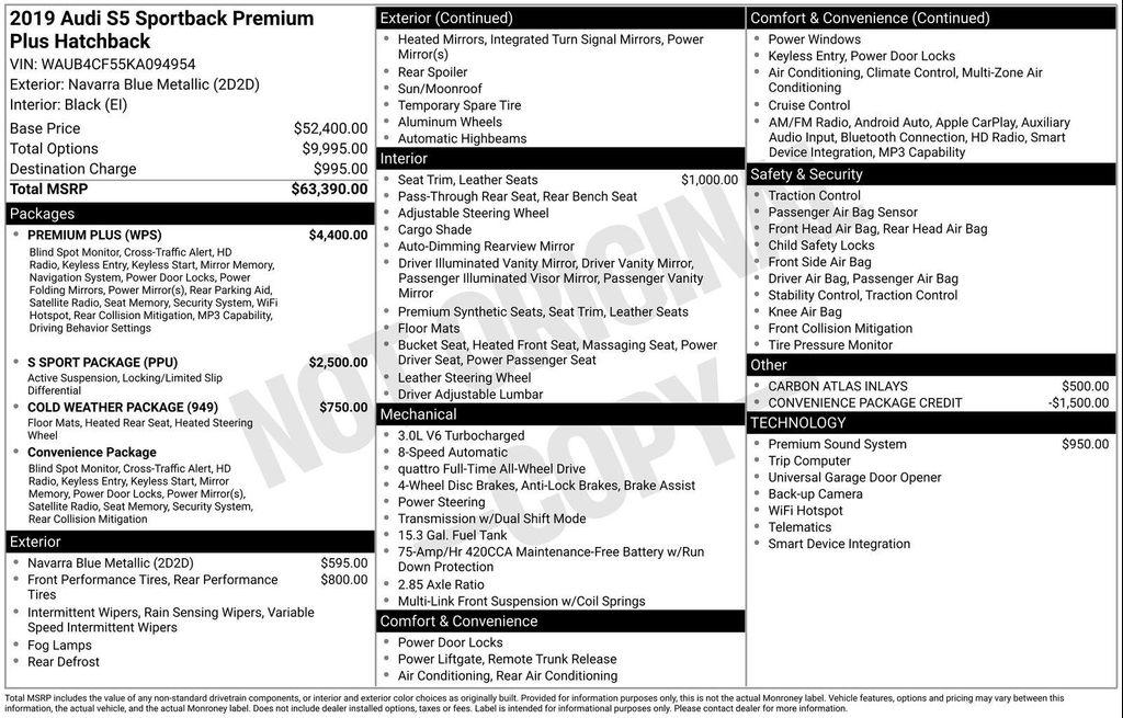 used 2019 Audi S5 car, priced at $26,600